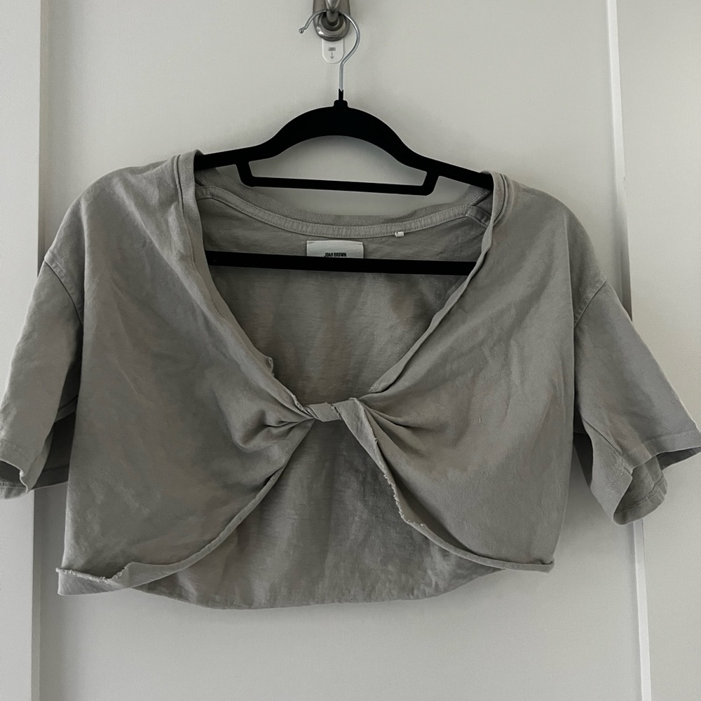 Joah brown twisted crop top